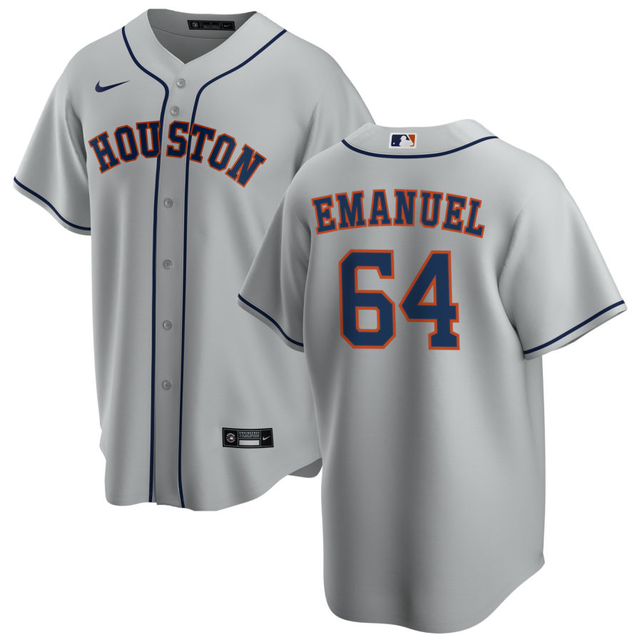 Nike Men #64 Kent Emanuel Houston Astros Baseball Jerseys Sale-Gray